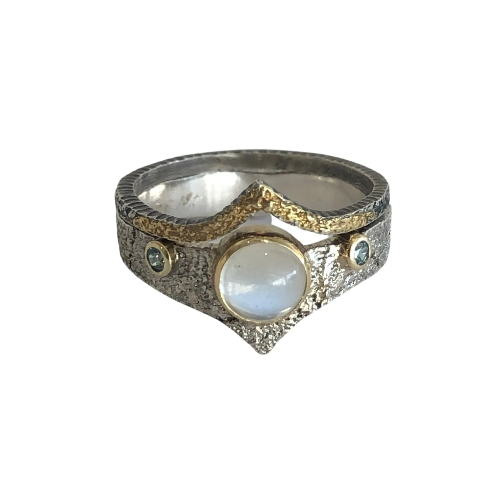 Bedrock Chevron Shape Moonstone Ring