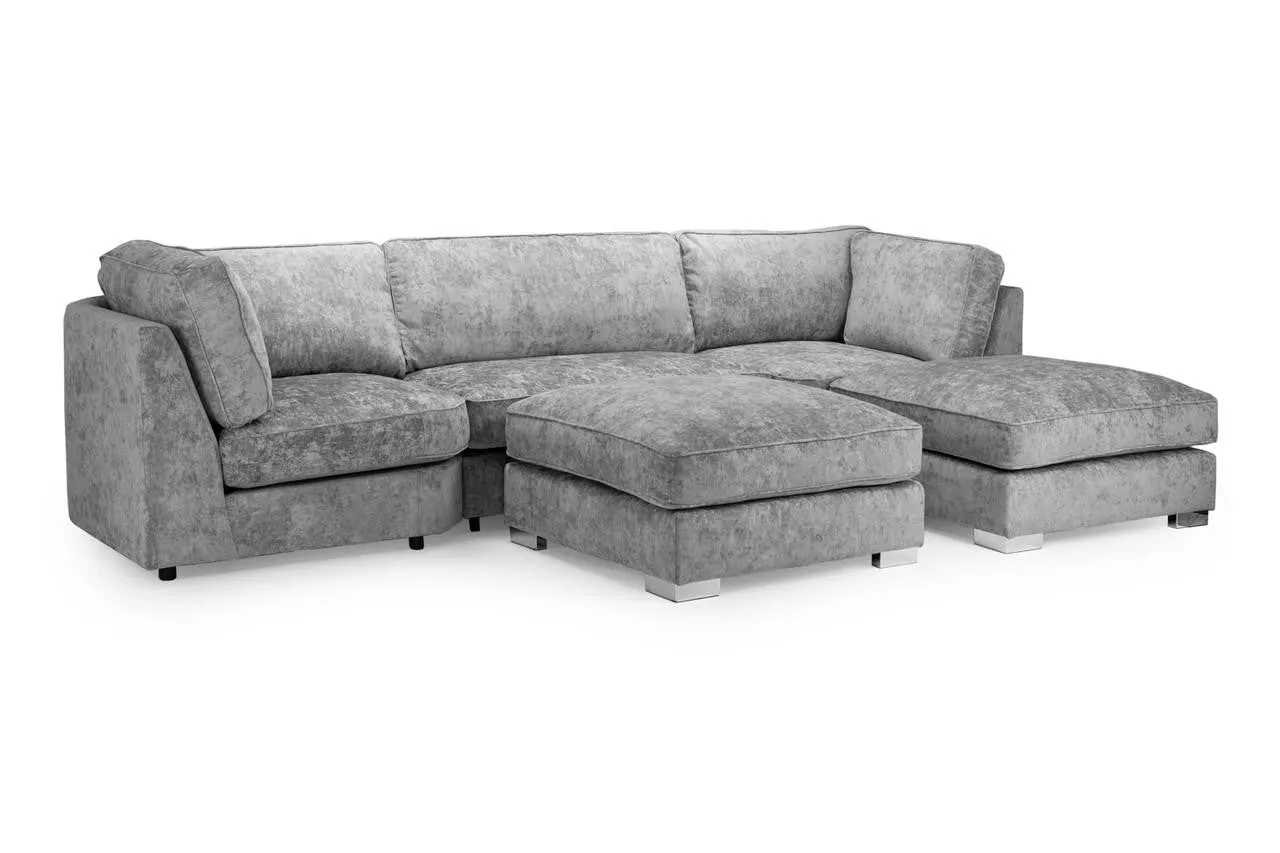 Bishop Fullback Sofa - Platinum U Shape Corner - 332 x 200 x 200 CM