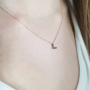 Black Initial Diamonds Necklace