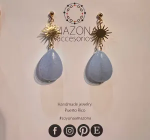 Blue Jade Drop Earrings