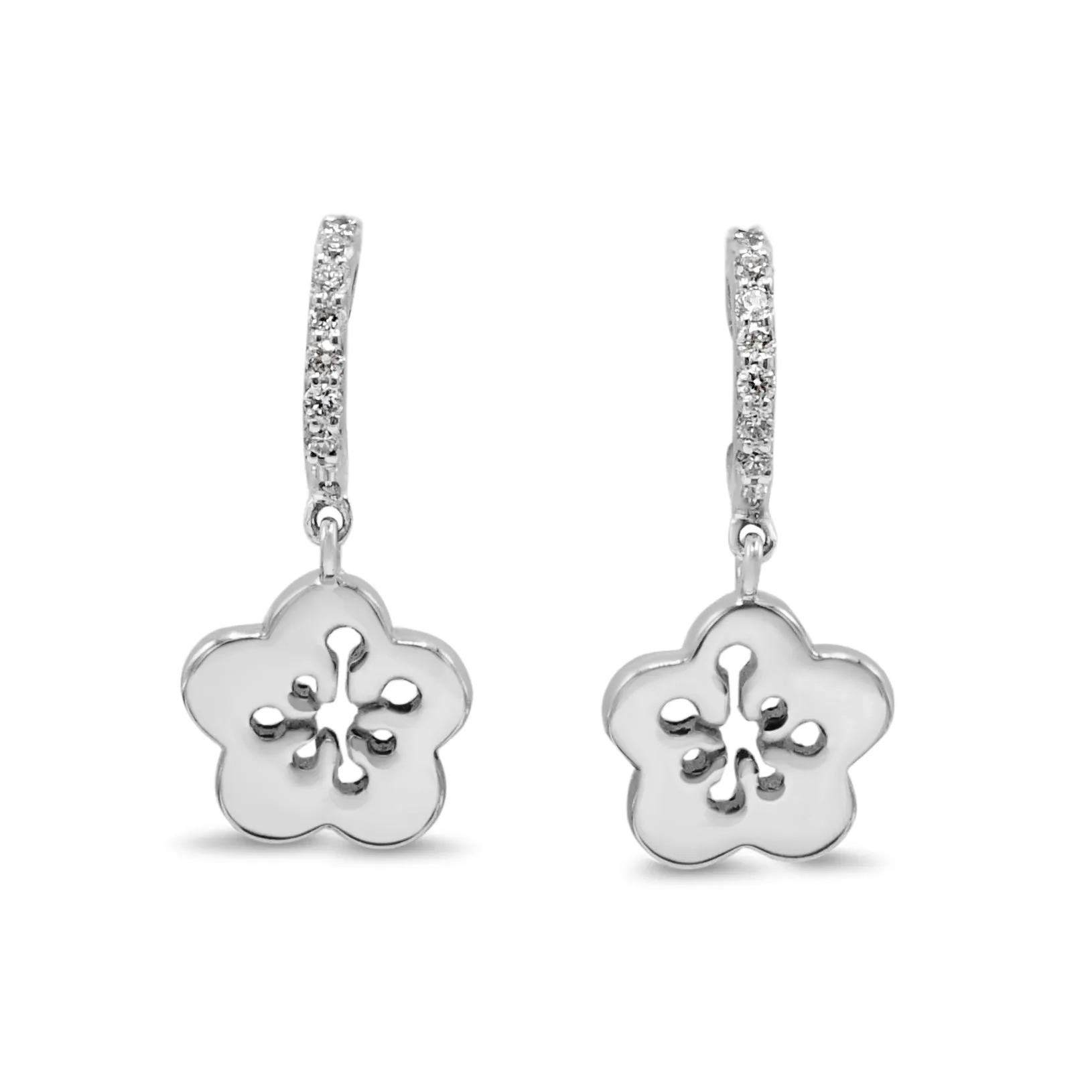 Boodles Blossom Mini Diamond Drop Earrings - 18ct White Gold