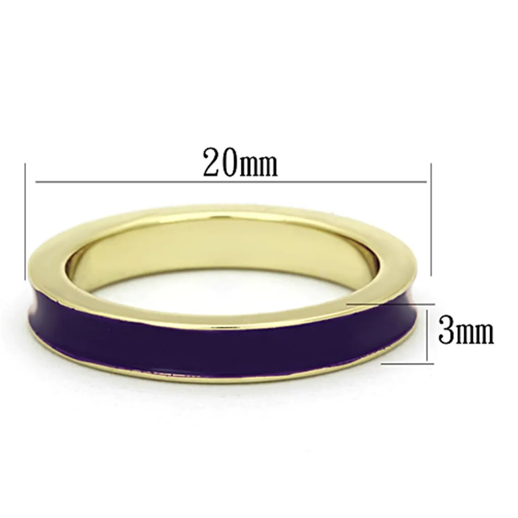 Brass Ring with Epoxy in Amethyst for Women Style LO2969