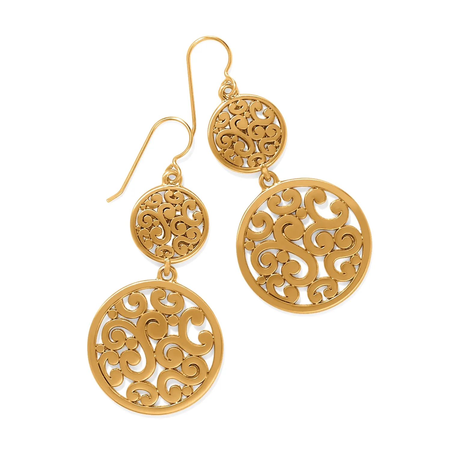 Brighton Contempo Medallion Duo French Wire Earrings (Silver or Gold)