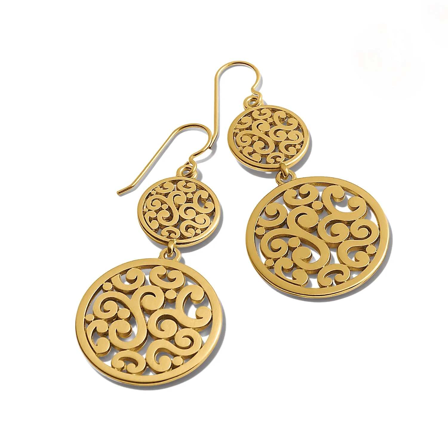 Brighton Contempo Medallion Duo French Wire Earrings (Silver or Gold)