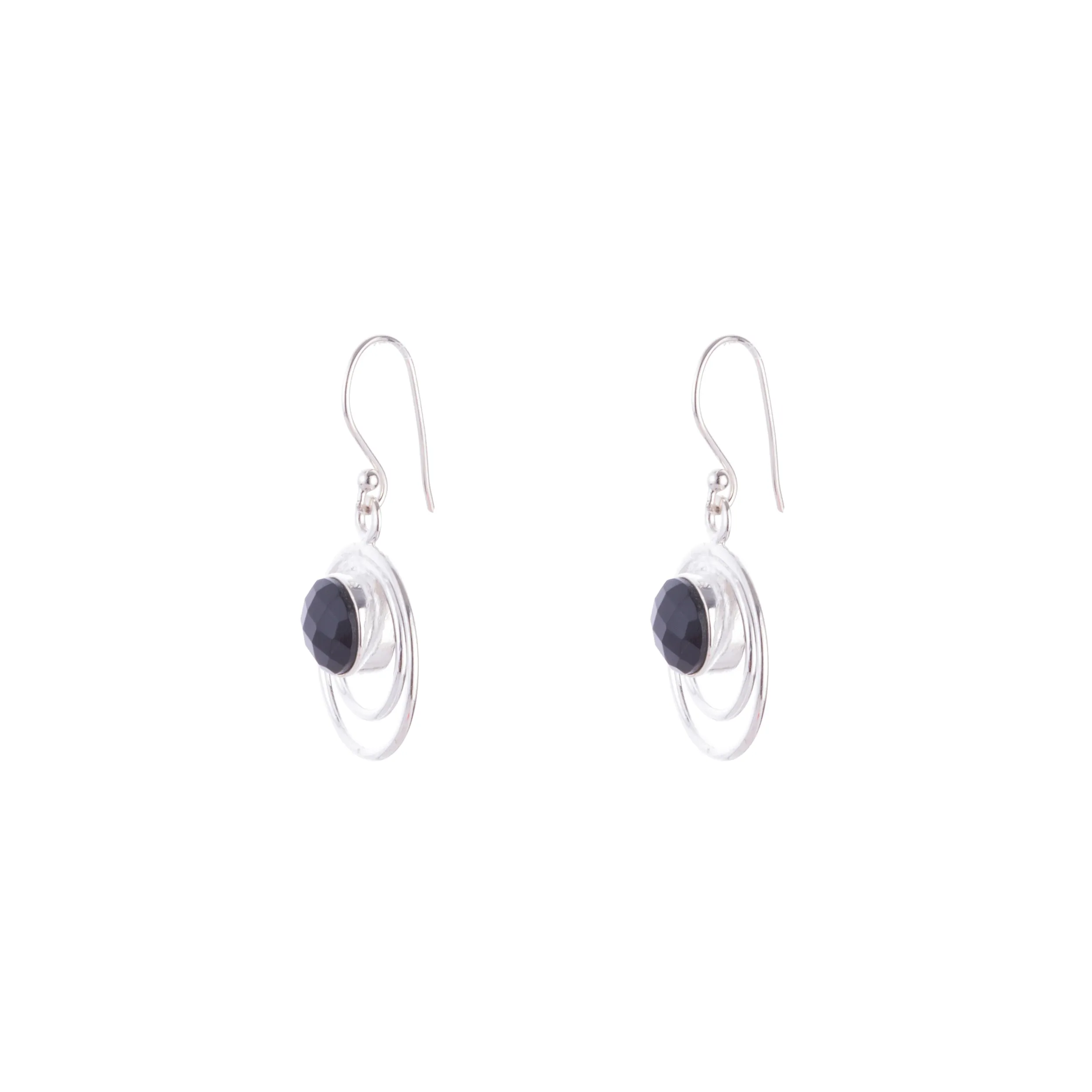 Camilla Earrings Black Onyx, Sterling Silver