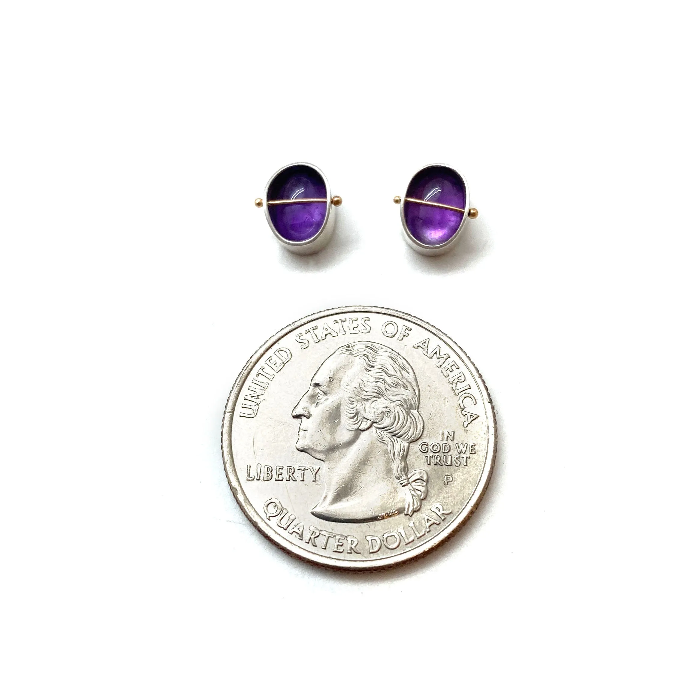 Captured Amethyst Studs