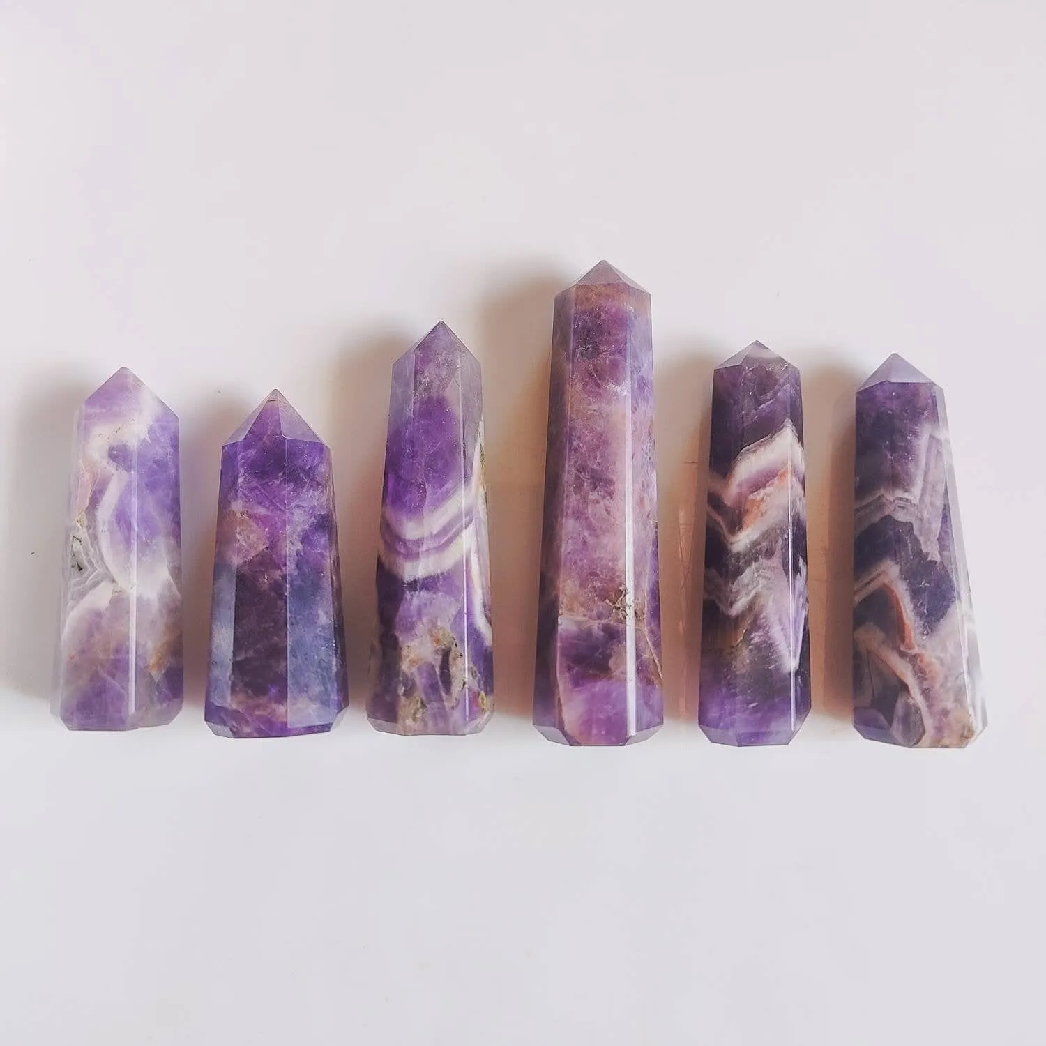 Chevron Amethyst Crystal Obelisk