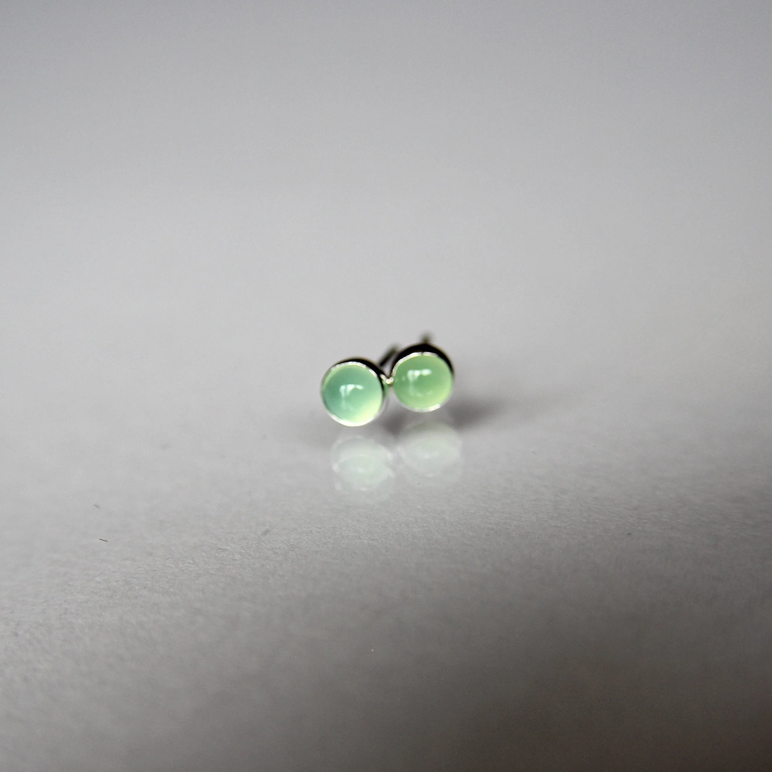 Chrysoprase Earrings, Gemstone Earrings, Sterling Earrings, Post Earrings, Green Post Earrings, Small Earrings, Minimalist Earrings, Gift