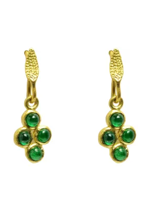 Clover Emerald Cabochon Earrings