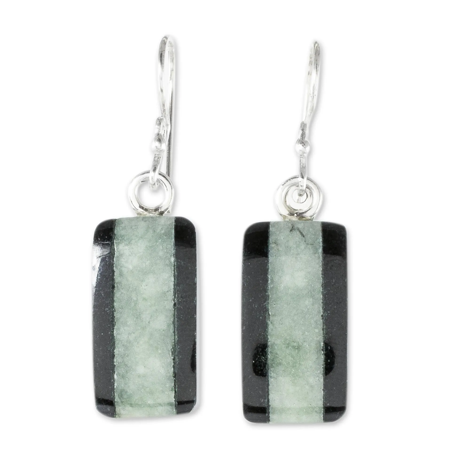 Collectible Modern Jade Dangle Earrings - Maya Legend | NOVICA