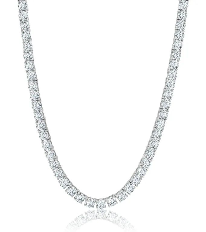 Crislu Brilliant Cut Tennis Necklace in Pure Platinum