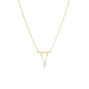 crystal bar necklace