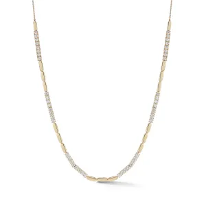 Dana Rebecca Designs Melody Eden Gold Bar Diamond Tennis Necklace - Yellow Gold