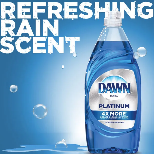 Dawn Platinum Dishwashing Liquid Dish Soap, Refreshing Rain, 24 fl oz