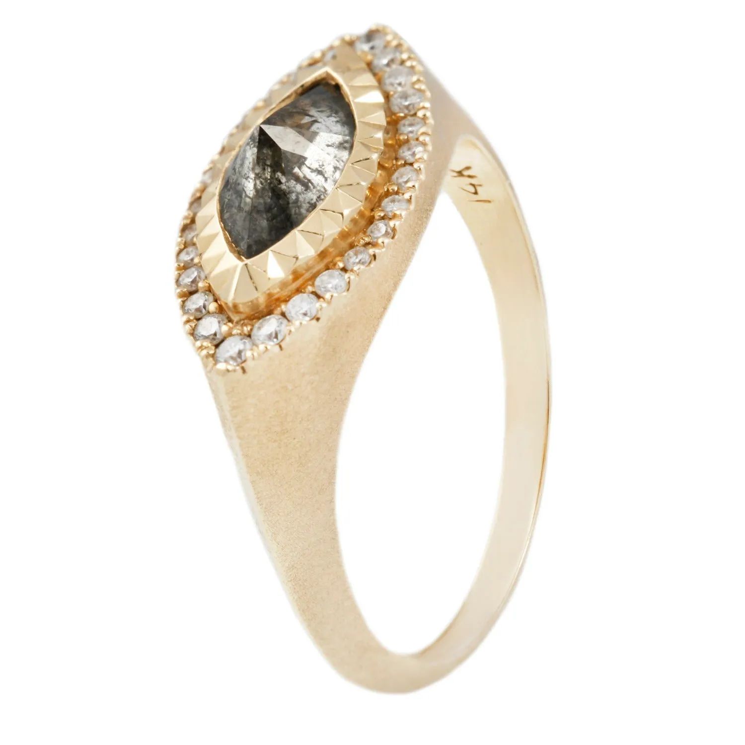 Deco Eye Diamond Signet