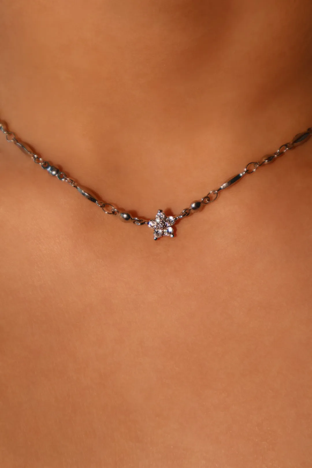 Diamond Flower Necklace