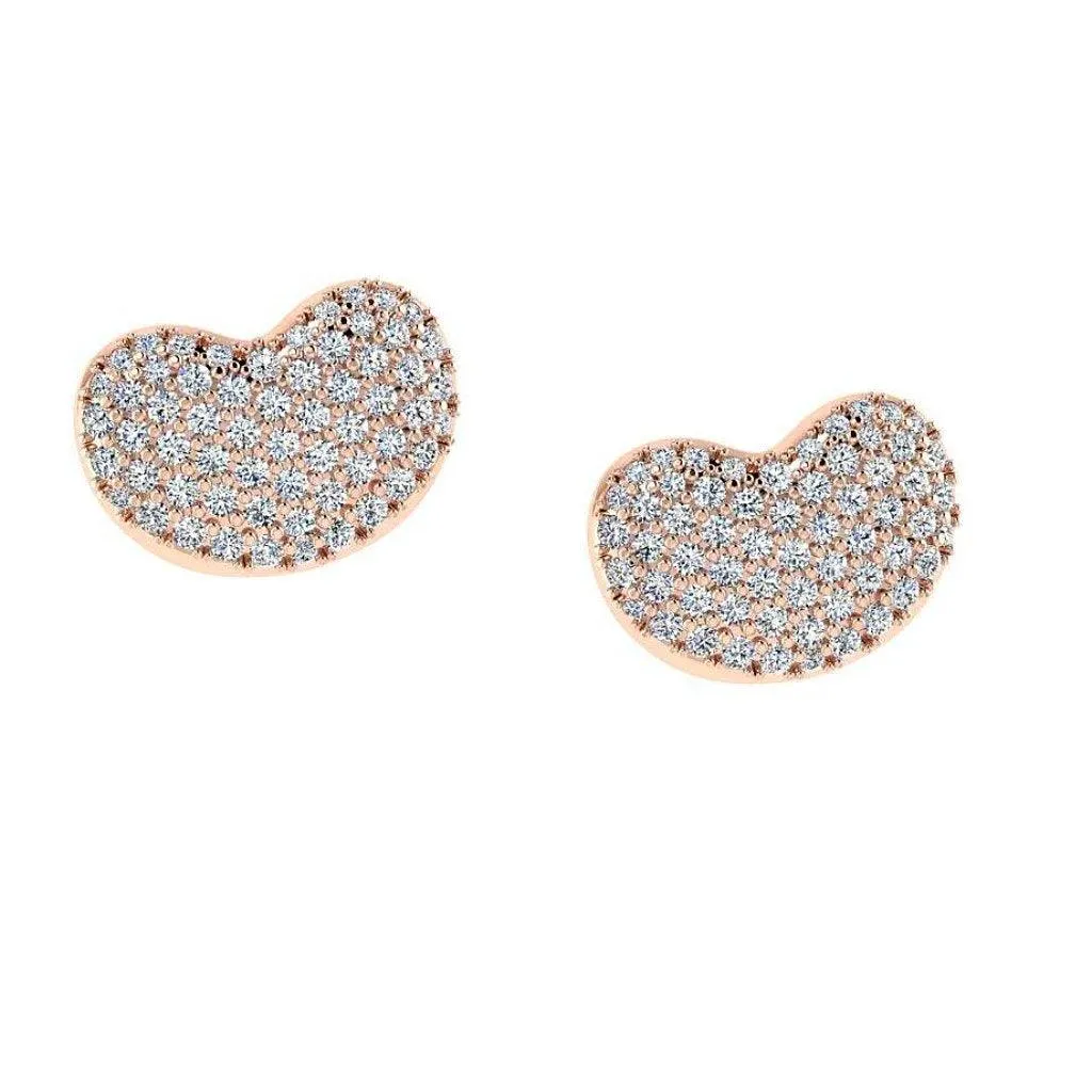 Diamond Heart Stud Earrings 18K Rose Gold (0.45 carat .tw.)