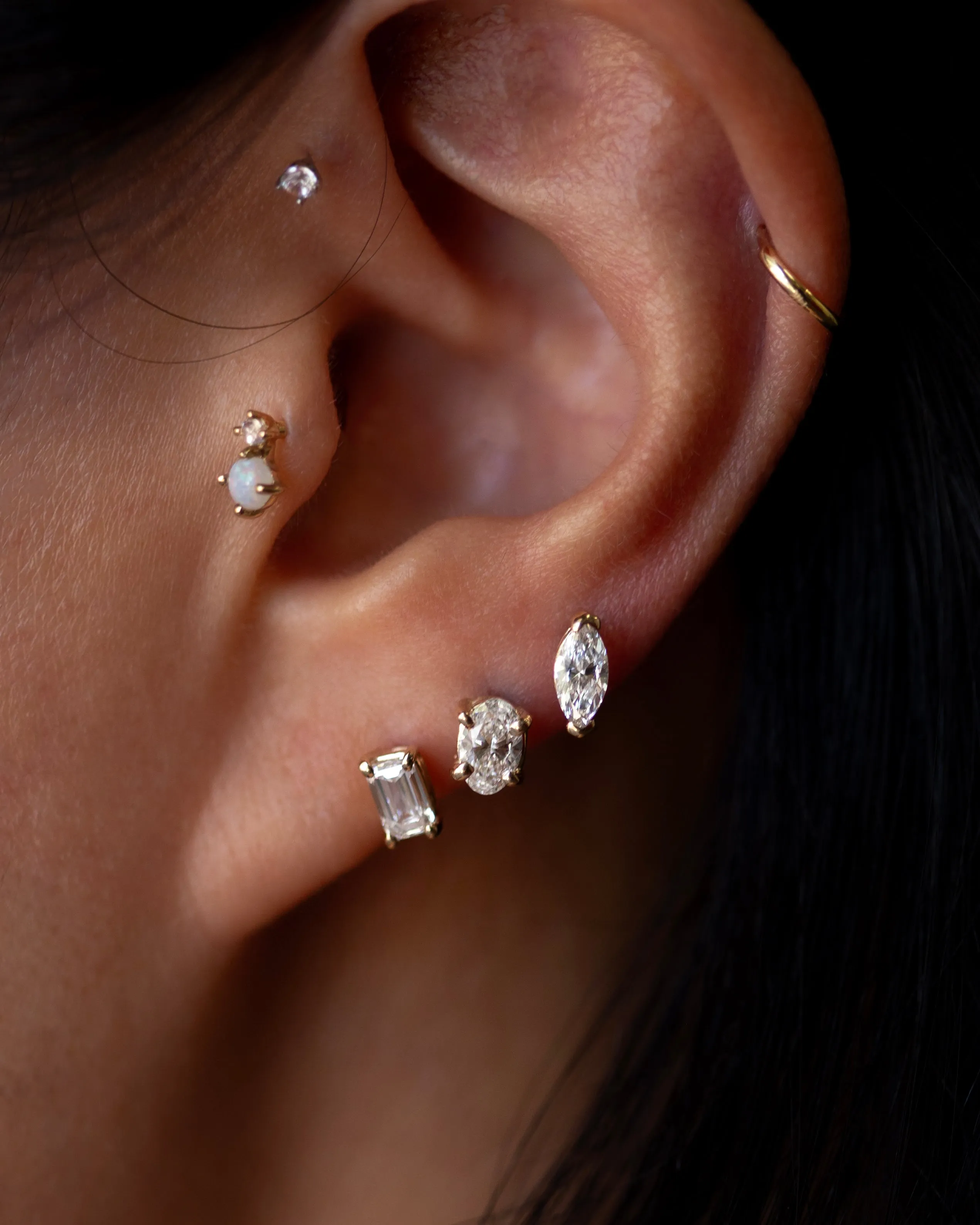 Diamond screw back earrings