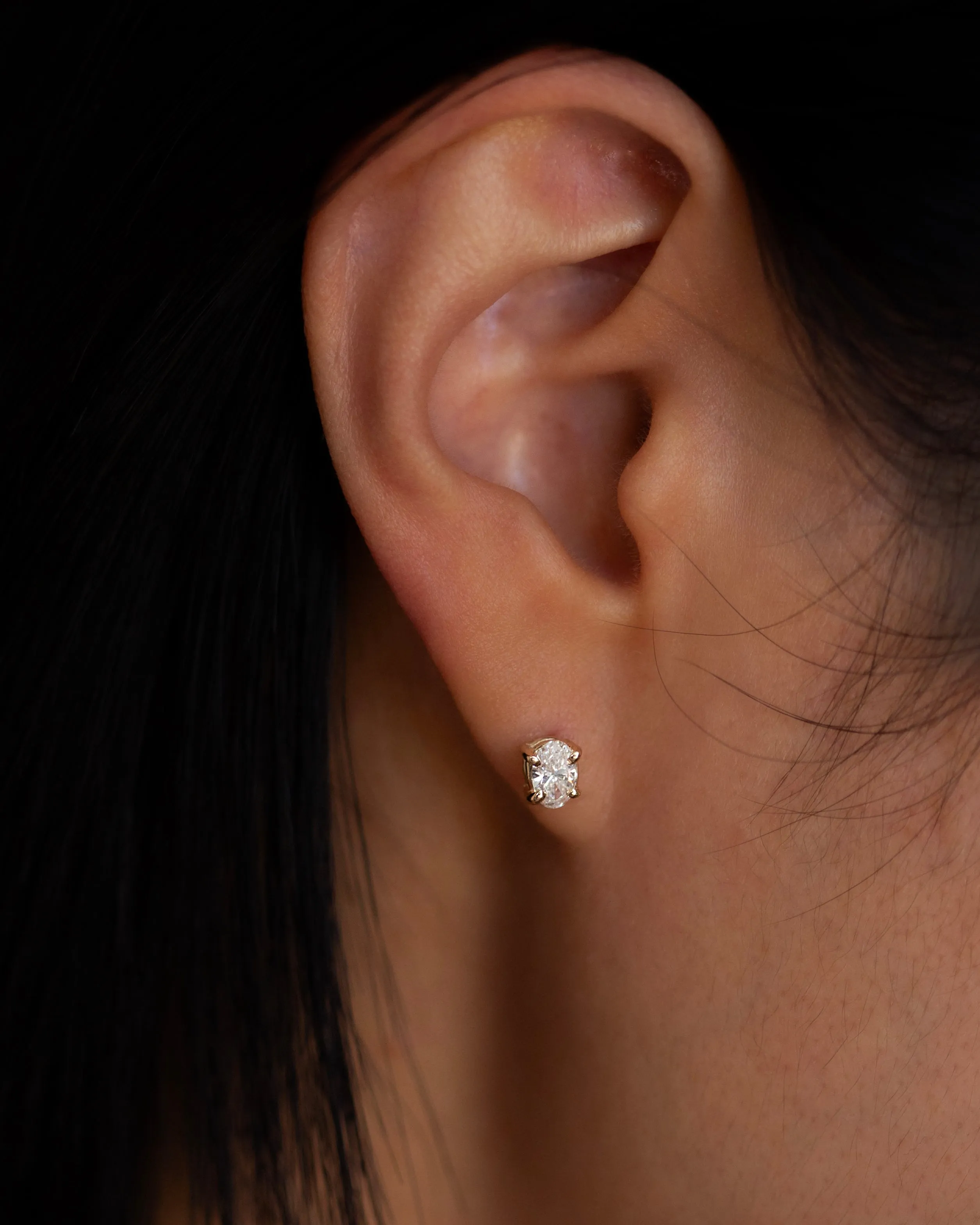 Diamond screw back earrings