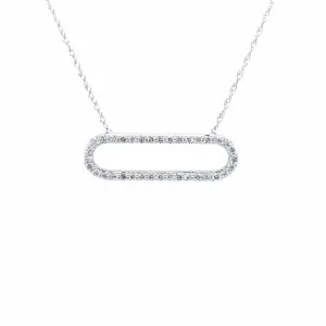 Diamond Single Paperclip Design Necklace