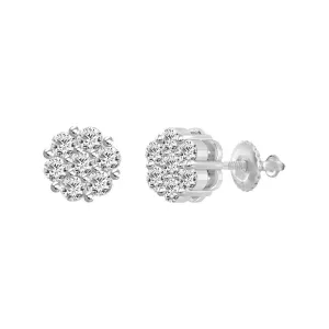 Diamond Stud Earrings 14k White Gold Screw back 0.25cttw