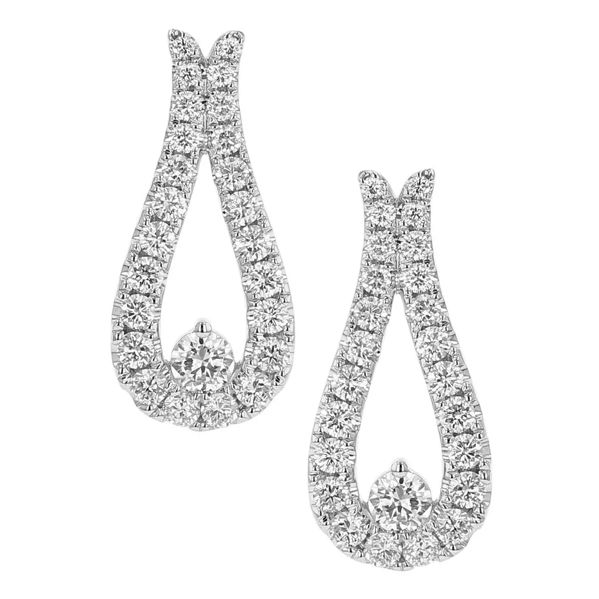 Diamond Teardrop Shaped Earrings