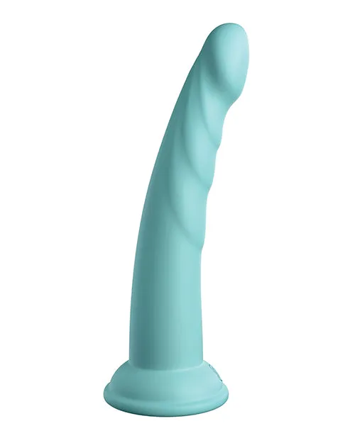 Dillio Platinum 7; Slim Seven Silicone Dildo - Teal