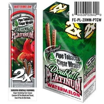 Double Platinum 2X Watermelon Blunt Cigar Wraps 15ct Box