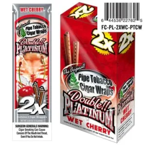 Double Platinum 2X Wet Cherries Blunt Cigar Wraps 15ct Box