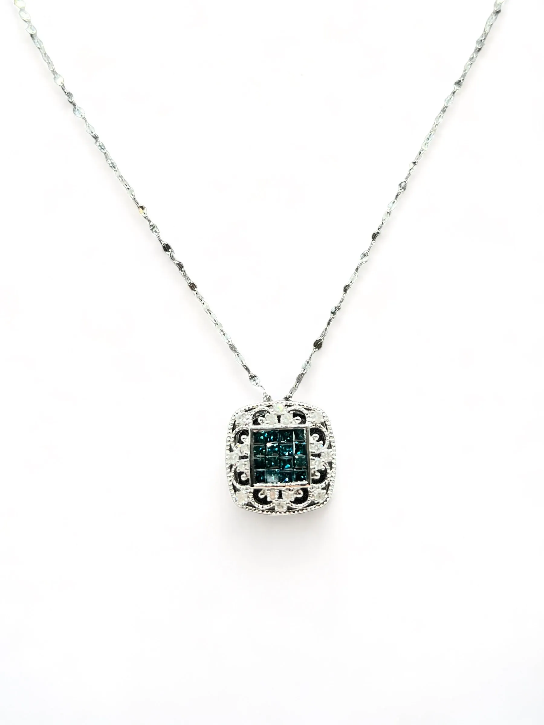 DREW BLUE DIAMOND SQUARE NECKLACE