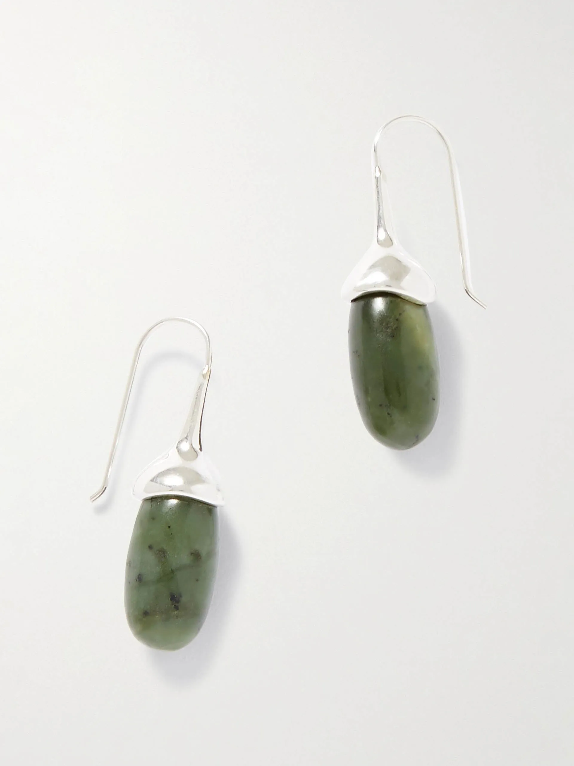 Dripping Stone silver and jade earrings