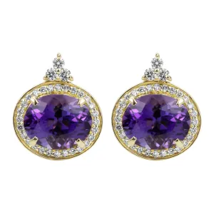 Earrings - Amethyst And Diamond (2375E)