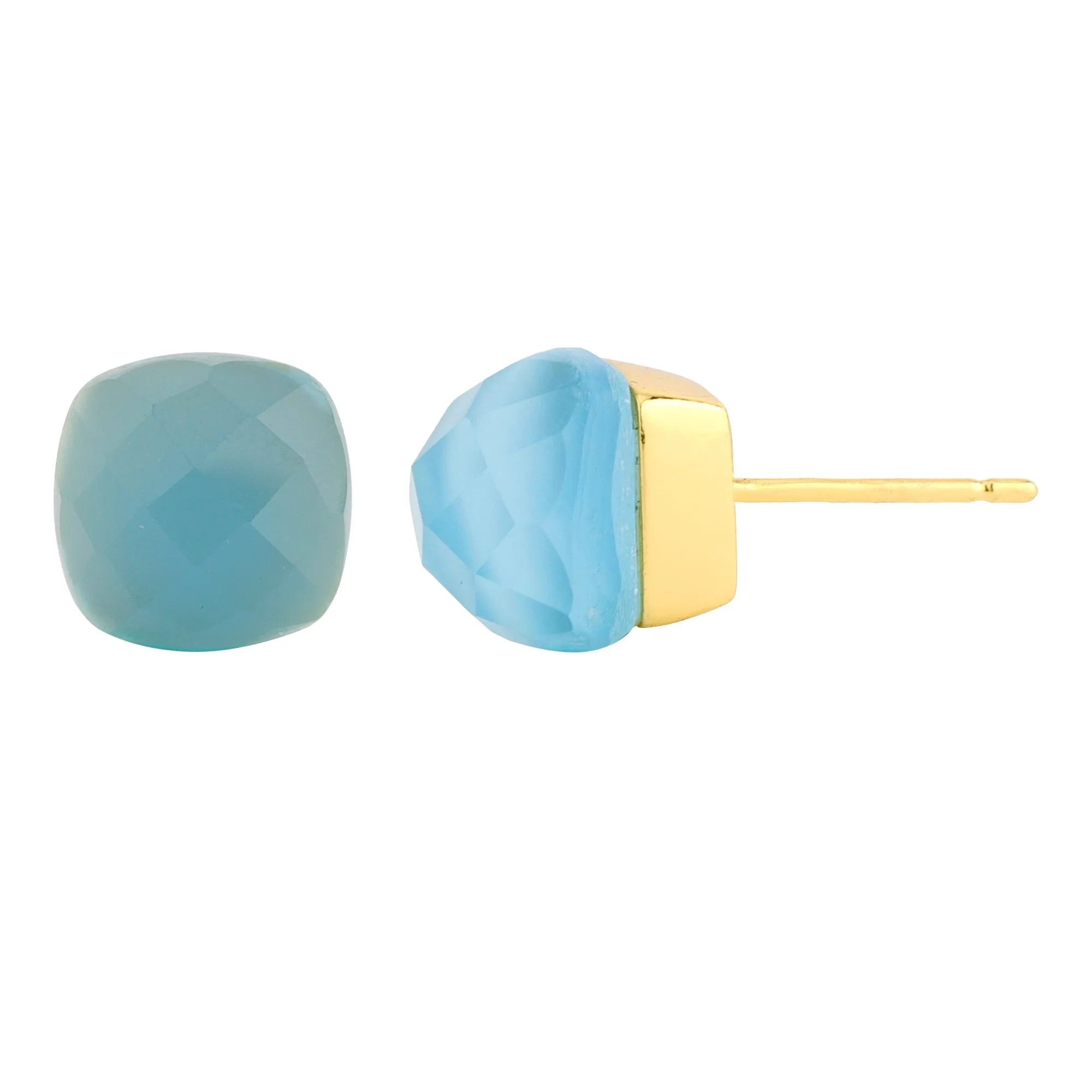 Earrings - Blue Chalcedony Naked Stud