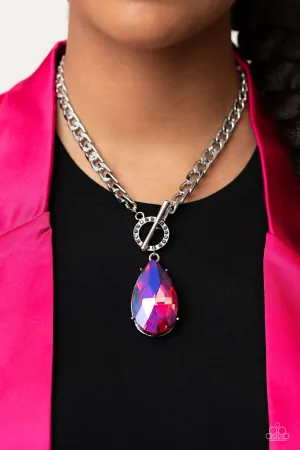 Edgy Exaggeration - Pink Necklace - Paparazzi Accessories