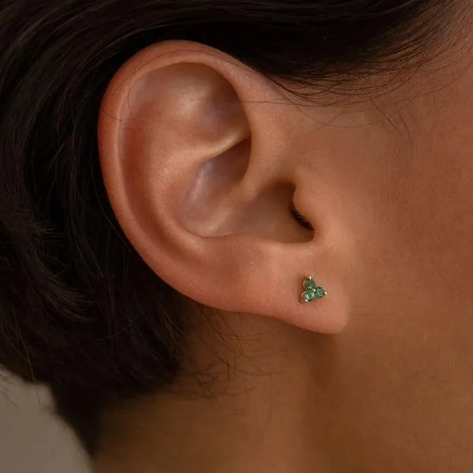 Emerald Cluster Stud (Single) (ready to ship option)*