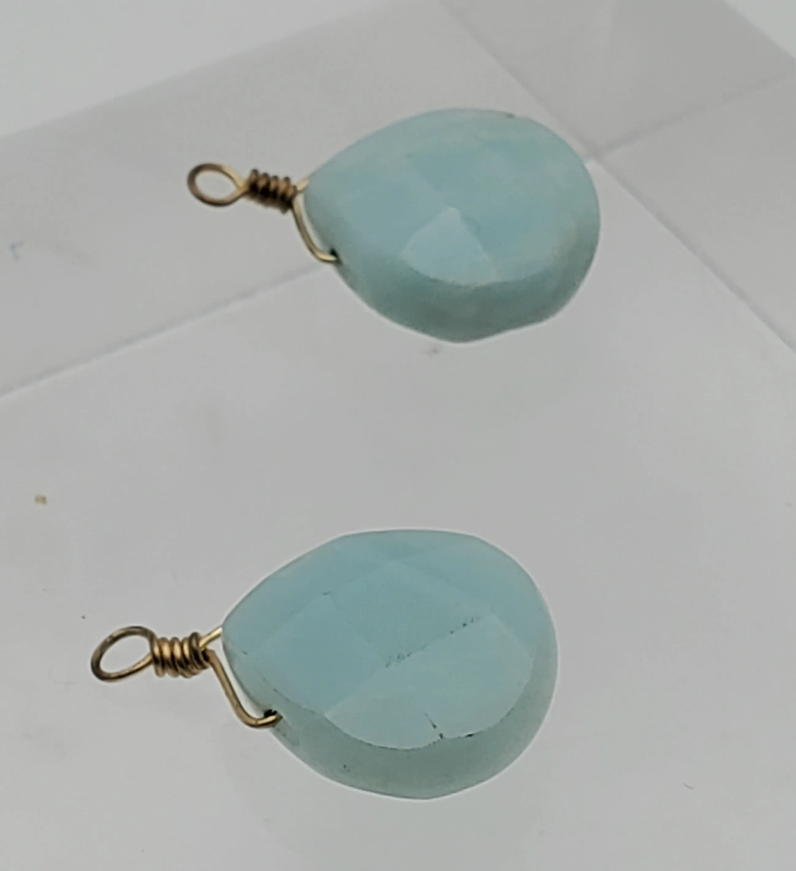 Faceted Amazonite Teardrop Dangles - MISSING CLOSURES