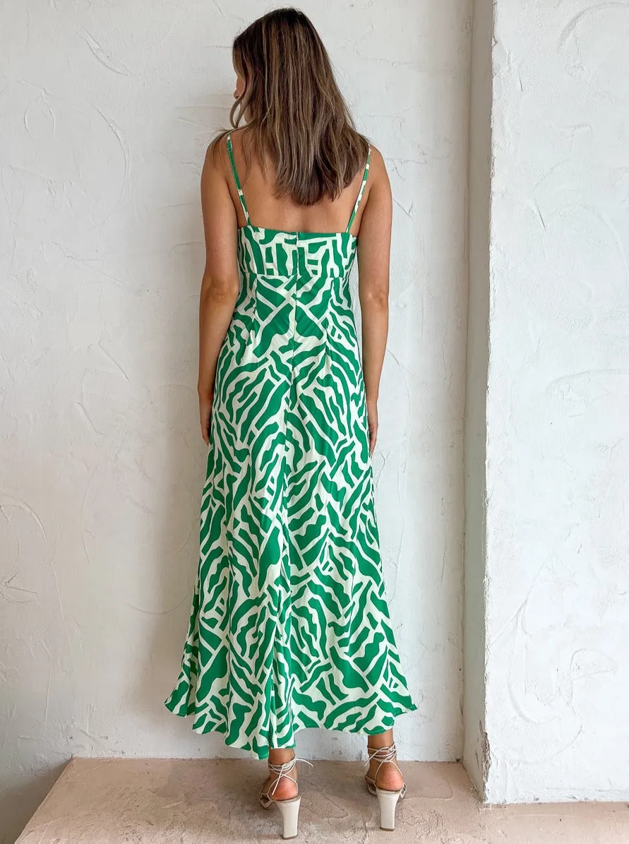 Faithfull the Brand San Paolo Midi Dress in Tulli Green