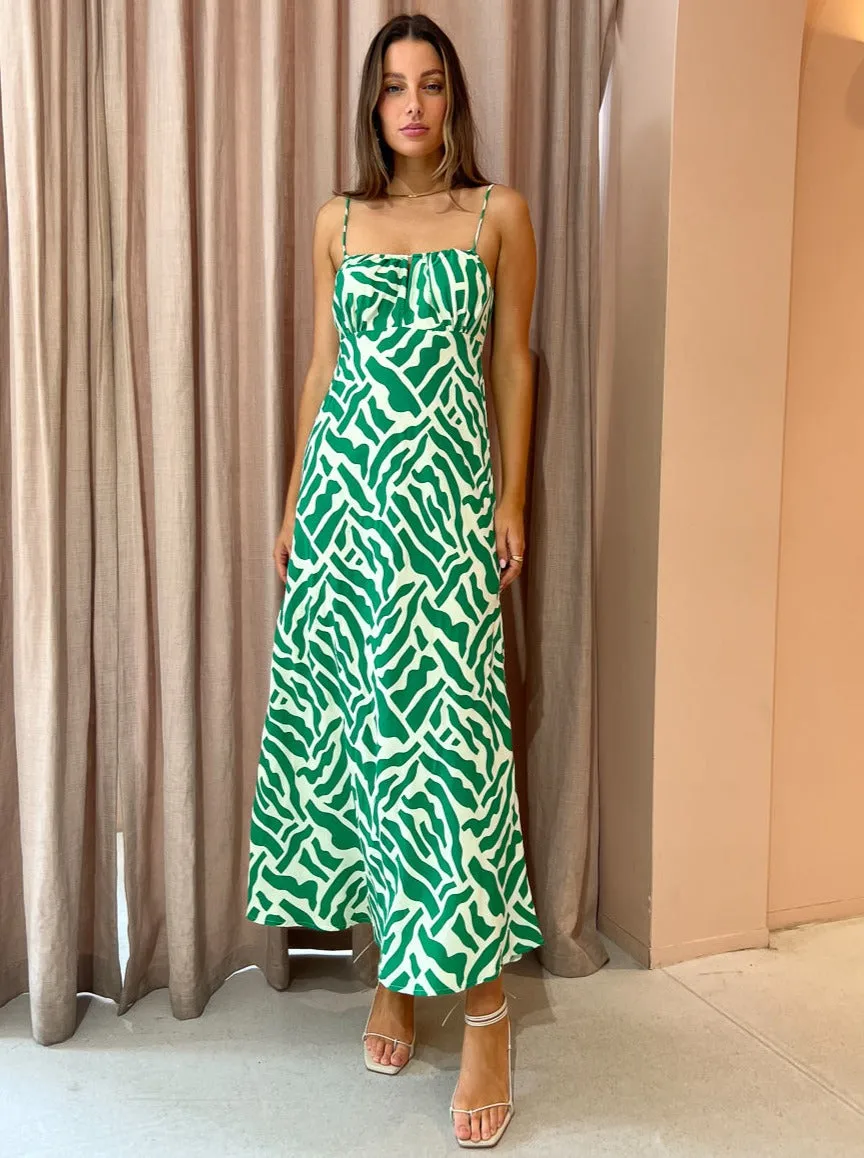 Faithfull the Brand San Paolo Midi Dress in Tulli Green