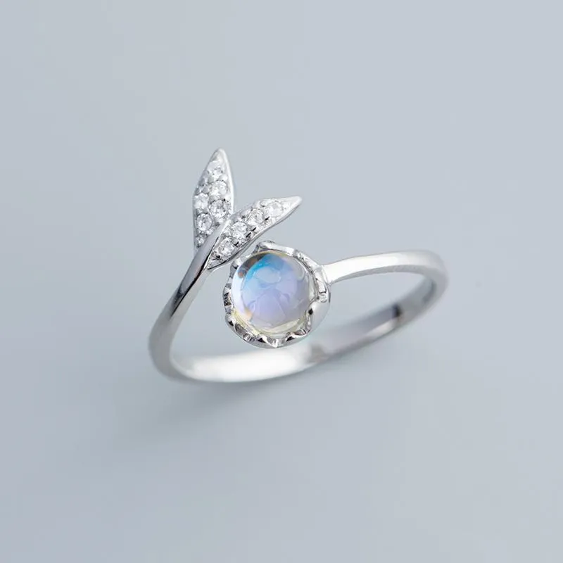 Fish Tail Ring with Moonstone