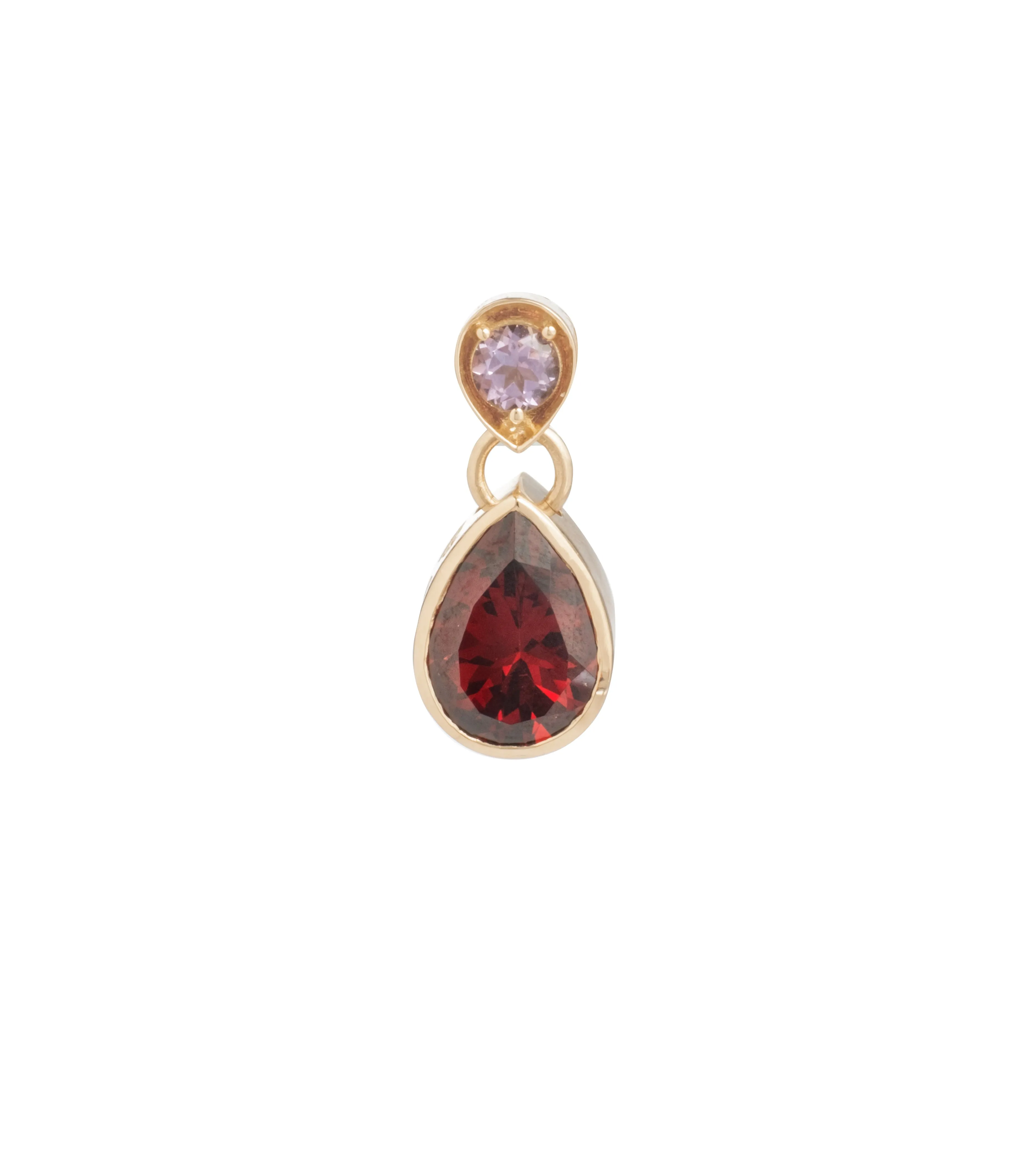 Forever & Always a Pair – Love : Amethyst & Garnet Gemstone Double Drop Earring