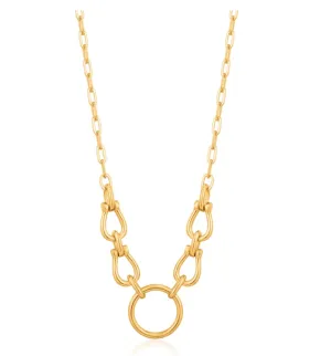 Gold Horseshoe Link Necklace