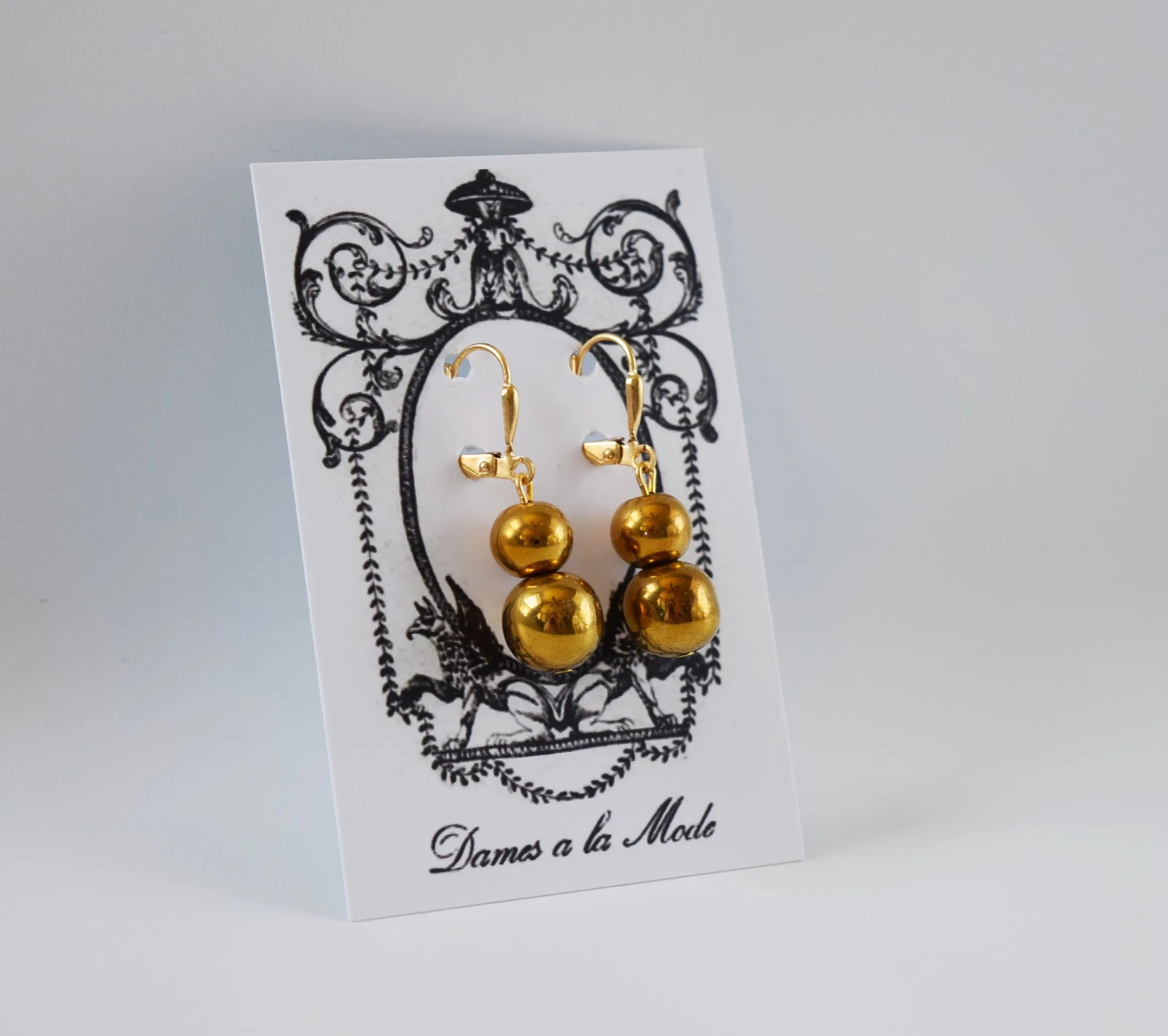 Golden Ball Dangle Earrings