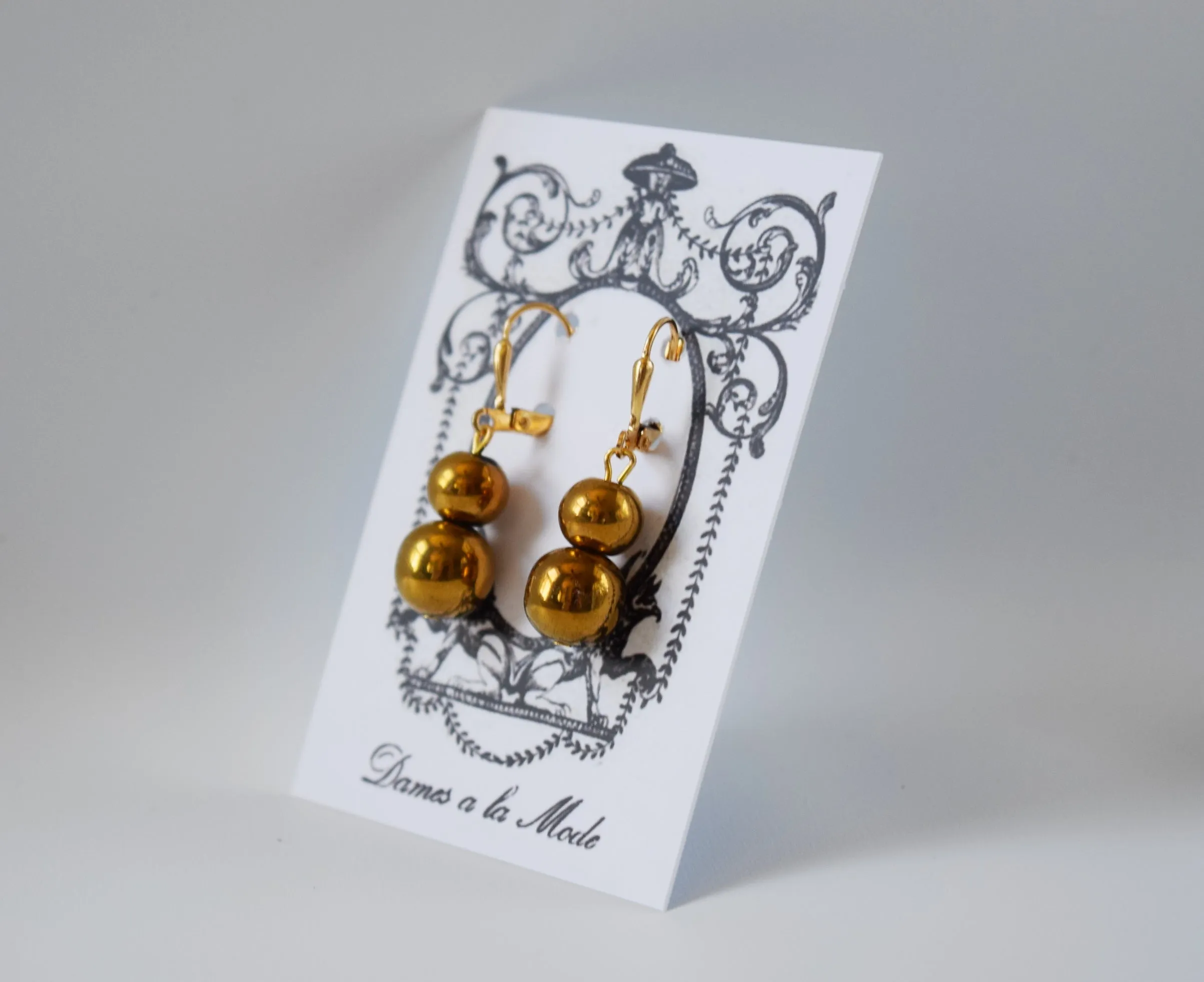 Golden Ball Dangle Earrings