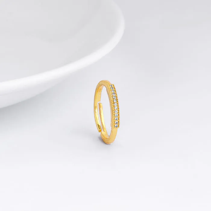 Golden Zircon Bar Ring