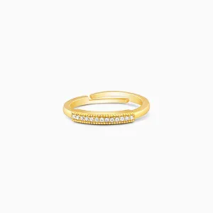 Golden Zircon Bar Ring