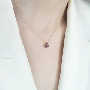 Heart rubies necklace gold