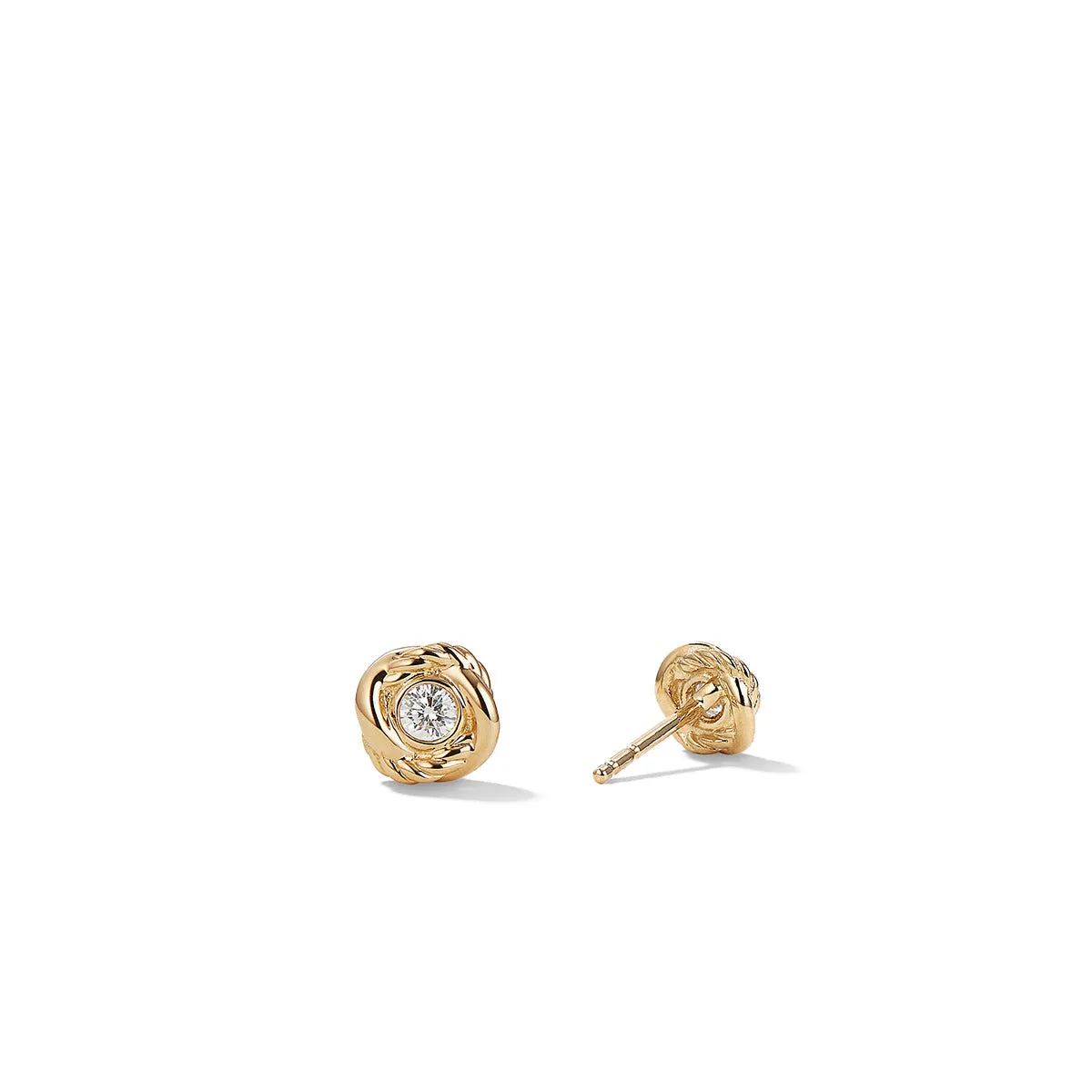 Infinity Earrings with Diamonds in Gold