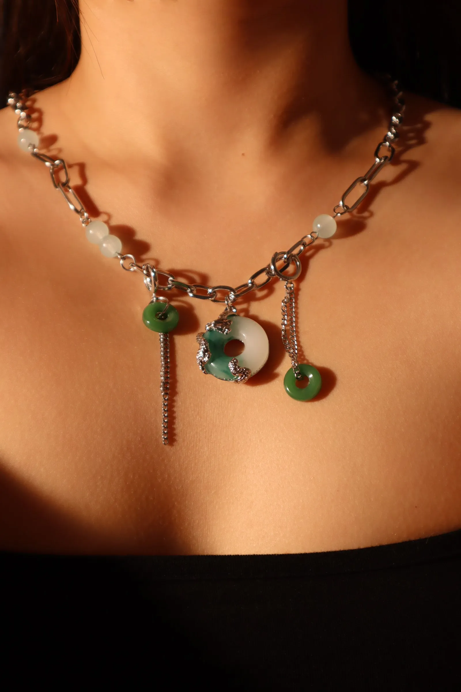 Jade Dragon Necklace (EARRINGS INCLUDED)