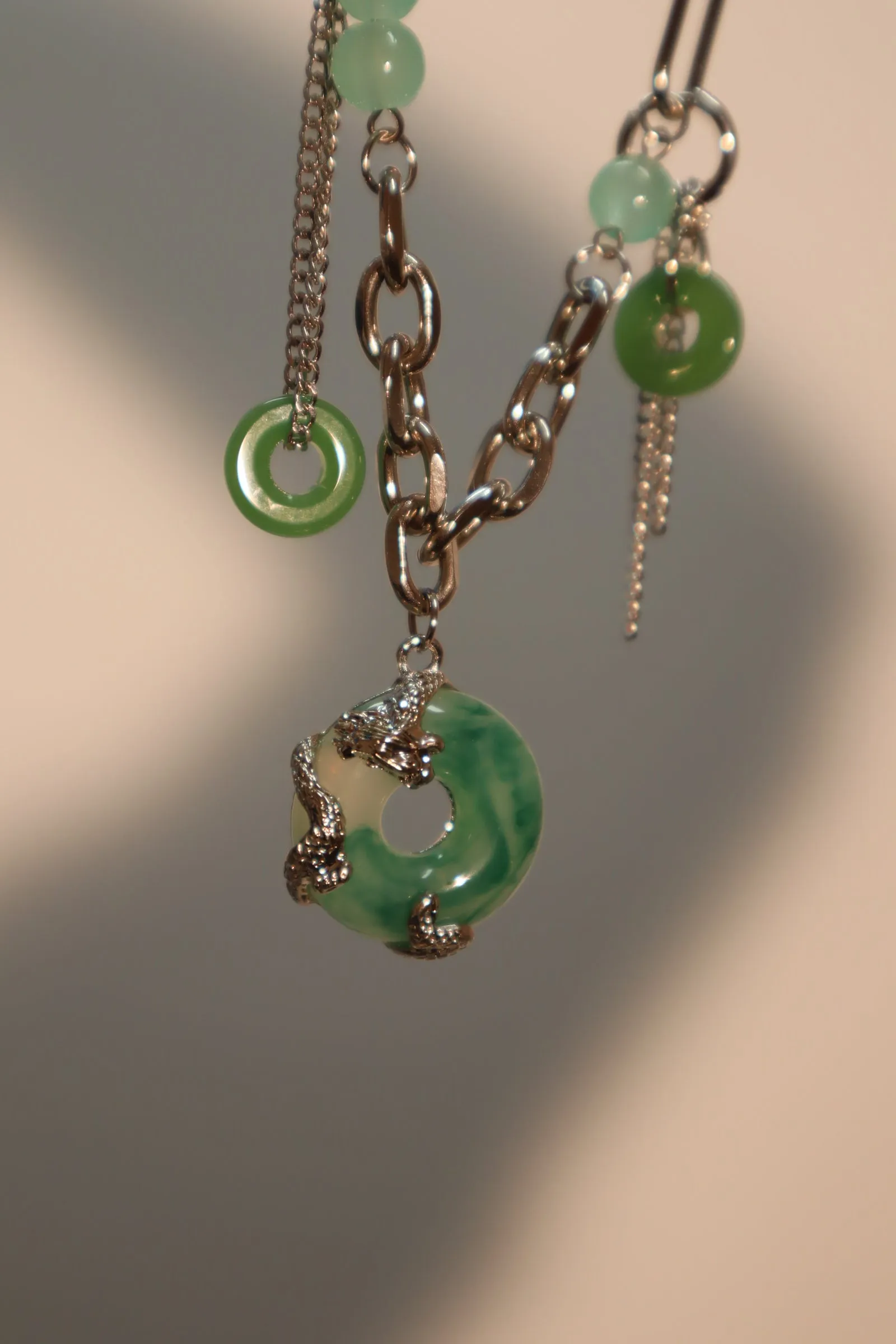 Jade Dragon Necklace (EARRINGS INCLUDED)