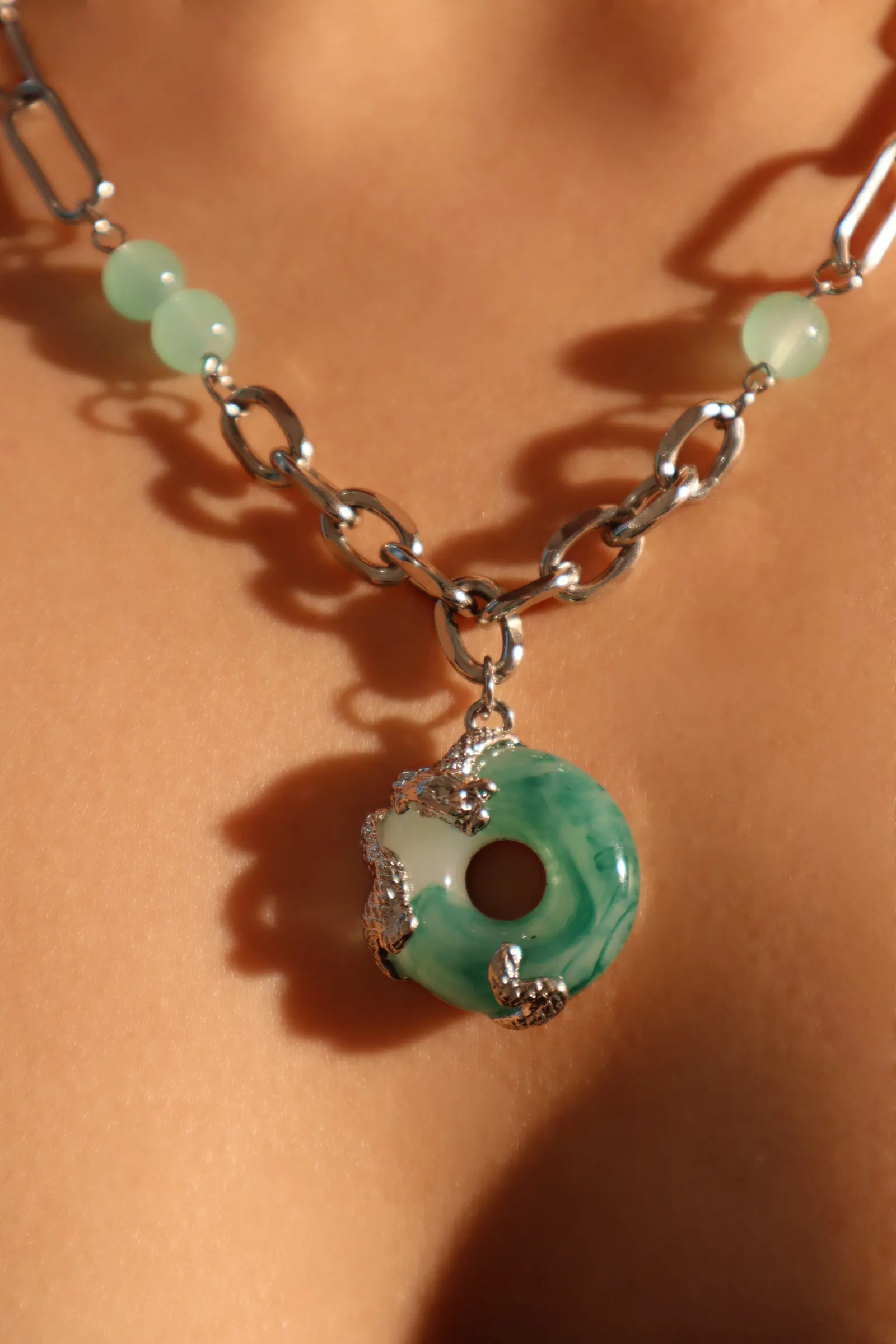 Jade Dragon Necklace (EARRINGS INCLUDED)